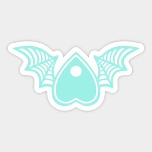 Planchette with Wings - Mint on Black Sticker